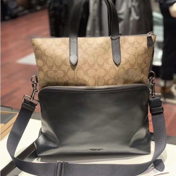 Coach Tan and Black Men's Bag - Picture 1 of 3